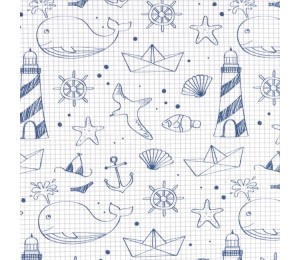 Jersey - Kritzeleien Am Meer dunkelblau